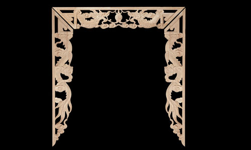 桥东实木贴花荷花莲花佛龛装饰中式角花装饰图案